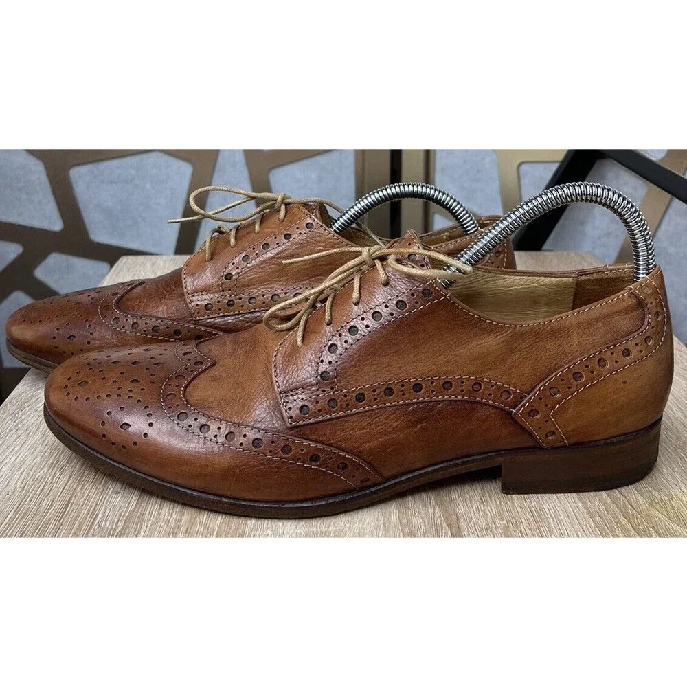 Gordon Rush Oxford Dress Shoes Men 42 Us 9 Cognac Leather